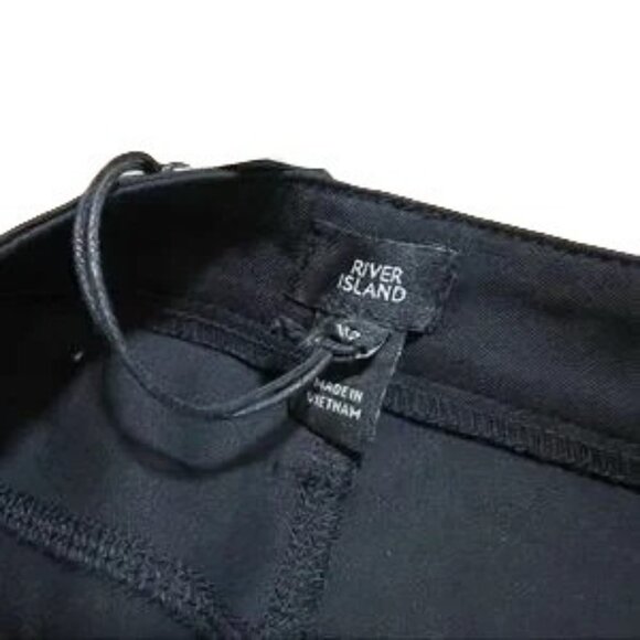 River Island Black Molly Twill Mid Rise Skinny Trouser Pants Size 6 NEW - Picture 4 of 10